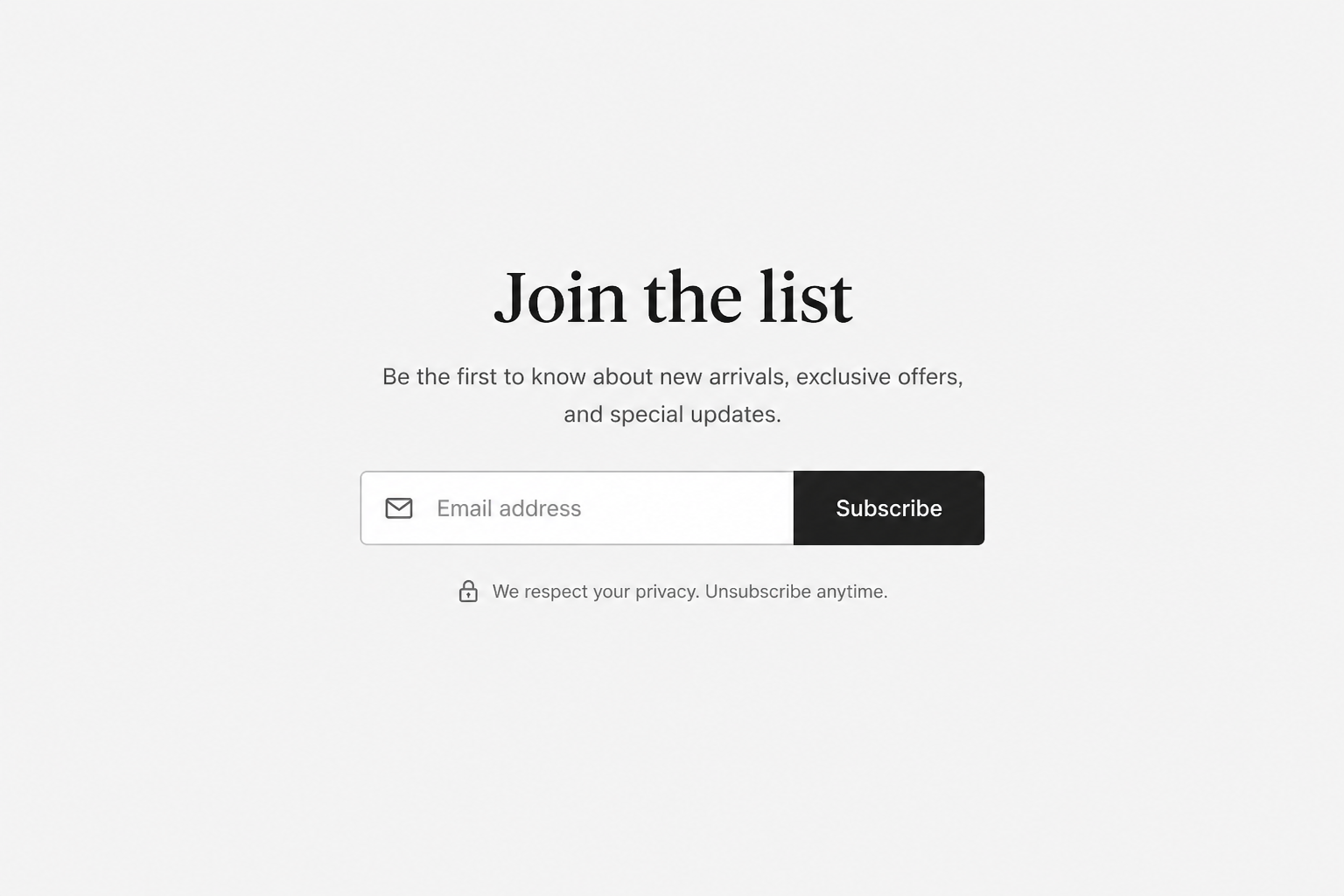 (SM) Newsletter Signup